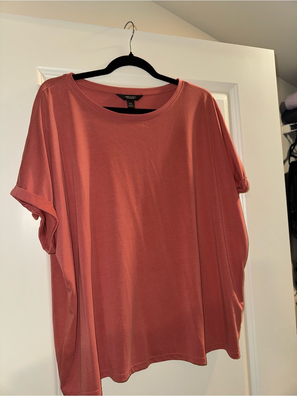 Simply Vera Vera Wang Dusty Rose Short Sleeve Crewneck Tee
